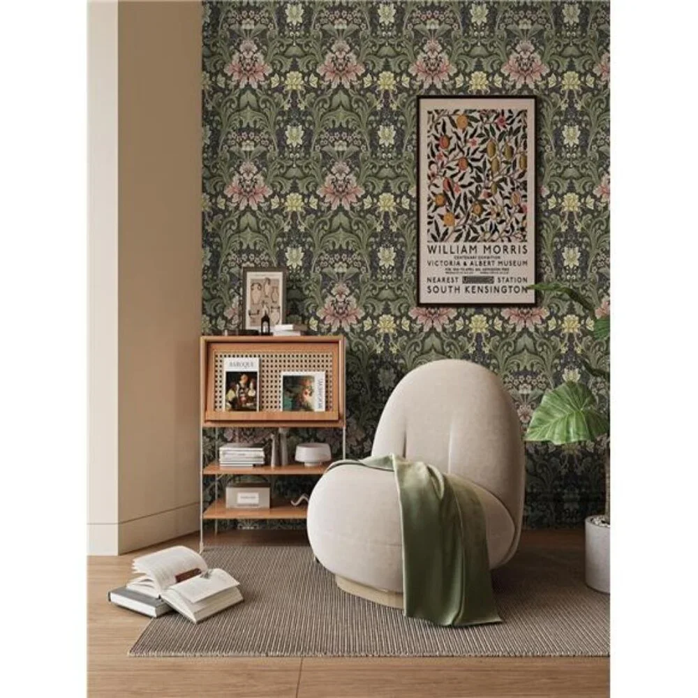 Abyssaly Vintage Floral Wallpaper Peel and Stick Boho, William Morris Flower
